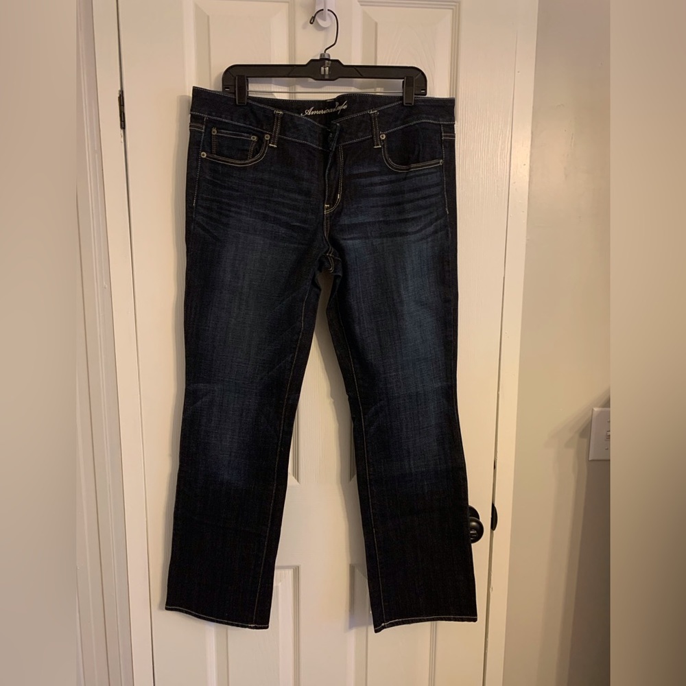AE straight leg, low waist, sz 16 jeans